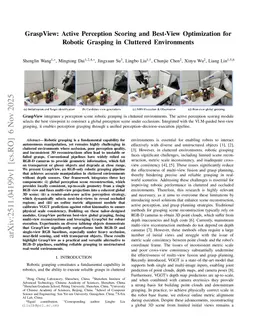 GraspView: Active Perception Scoring and Best-View Optimization for Robotic Grasping in Cluttered Environments