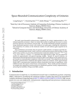 Space-Bounded Communication Complexity of Unitaries