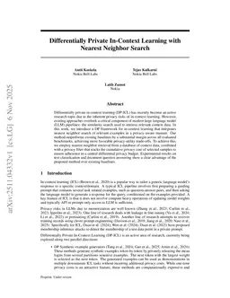 Differentially Private In-Context Learning with Nearest Neighbor Search