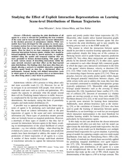 Studying the Effect of Explicit Interaction Representations on Learning Scene-level Distributions of Human Trajectories