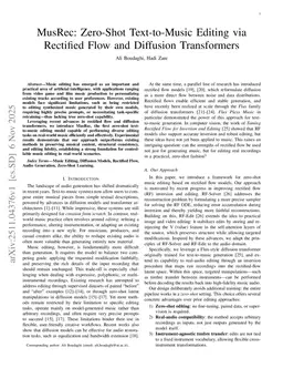 MusRec: Zero-Shot Text-to-Music Editing via Rectified Flow and Diffusion Transformers