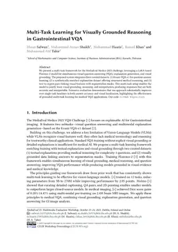 Multi-Task Learning for Visually Grounded Reasoning in Gastrointestinal VQA