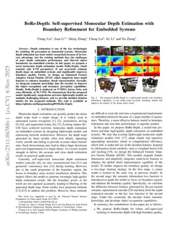 BoRe-Depth: Self-supervised Monocular Depth Estimation with Boundary Refinement for Embedded Systems