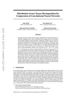 Distribution-Aware Tensor Decomposition for Compression of Convolutional Neural Networks