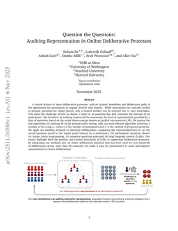 Question the Questions: Auditing Representation in Online Deliberative Processes