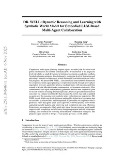 DR. WELL: Dynamic Reasoning and Learning with Symbolic World Model for Embodied LLM-Based Multi-Agent Collaboration