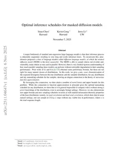 Optimal Inference Schedules for Masked Diffusion Models