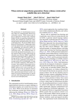 When retrieval outperforms generation: Dense evidence retrieval for scalable fake news detection