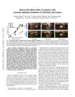 Real-to-Sim Robot Policy Evaluation with Gaussian Splatting Simulation of Soft-Body Interactions