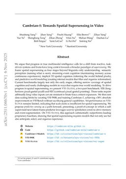 Cambrian-S: Towards Spatial Supersensing in Video
