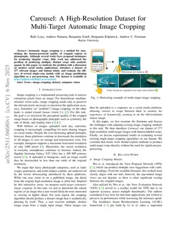 Carousel: A High-Resolution Dataset for Multi-Target Automatic Image Cropping
