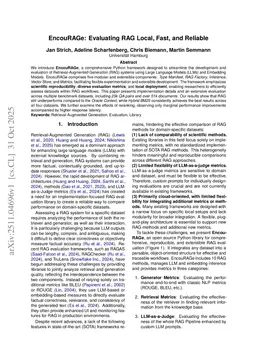 EncouRAGe: Evaluating RAG Local, Fast, and Reliable