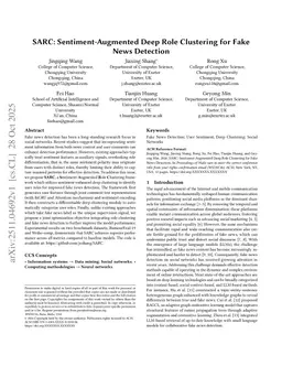 SARC: Sentiment-Augmented Deep Role Clustering for Fake News Detection