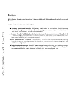 POLIS-Bench: Towards Multi-Dimensional Evaluation of LLMs for Bilingual Policy Tasks in Governmental Scenarios