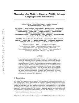 Measuring what Matters: Construct Validity in Large Language Model Benchmarks