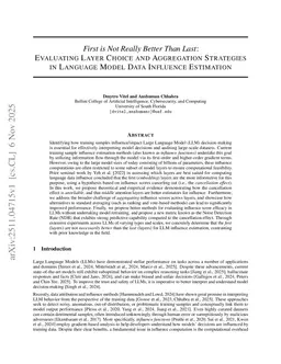 First is Not Really Better Than Last: Evaluating Layer Choice and Aggregation Strategies in Language Model Data Influence Estimation