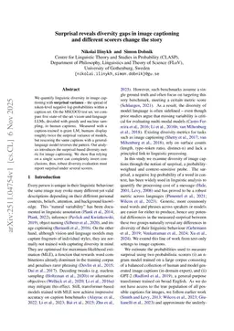 Surprisal reveals diversity gaps in image captioning and different scorers change the story