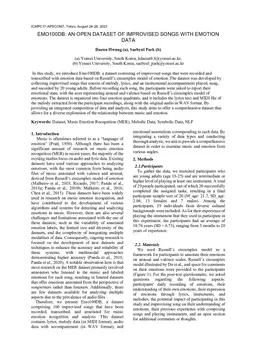 EMO100DB: An Open Dataset of Improvised Songs with Emotion Data