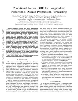 Conditional Neural ODE for Longitudinal Parkinson's Disease Progression Forecasting