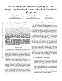 MDM: Manhattan Distance Mapping of DNN Weights for Parasitic-Resistance-Resilient Memristive Crossbars