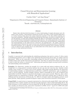 Causal Structure and Representation Learning with Biomedical Applications