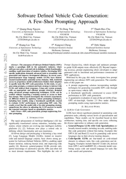 Software Defined Vehicle Code Generation: A Few-Shot Prompting Approach