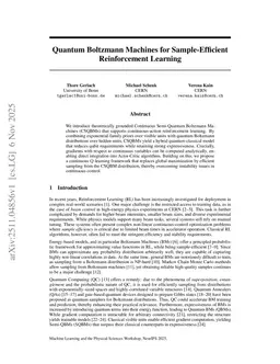 Quantum Boltzmann Machines for Sample-Efficient Reinforcement Learning