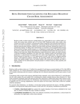 Beta Distribution Learning for Reliable Roadway Crash Risk Assessment