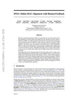 DMA: Online RAG Alignment with Human Feedback