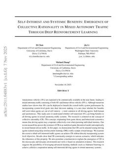 Self-Interest and Systemic Benefits: Emergence of Collective Rationality in Mixed Autonomy Traffic Through Deep Reinforcement Learning