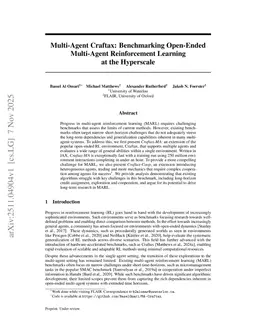 Multi-Agent Craftax: Benchmarking Open-Ended Multi-Agent Reinforcement Learning at the Hyperscale