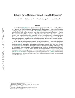 Efficient Swap Multicalibration of Elicitable Properties