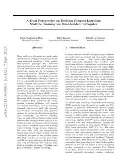 A Dual Perspective on Decision-Focused Learning: Scalable Training via Dual-Guided Surrogates