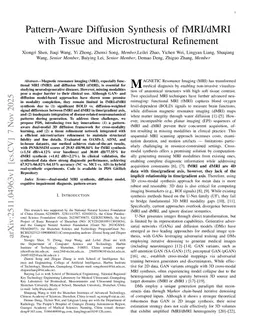 Pattern-Aware Diffusion Synthesis of fMRI/dMRI with Tissue and Microstructural Refinement