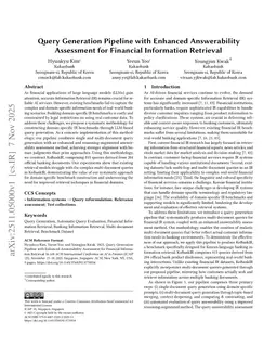 Query Generation Pipeline with Enhanced Answerability Assessment for Financial Information Retrieval