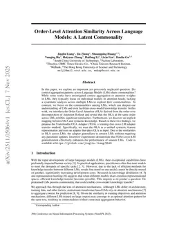 Order-Level Attention Similarity Across Language Models: A Latent Commonality