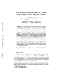 Iterative Layer-wise Distillation for Efficient Compression of Large Language Models