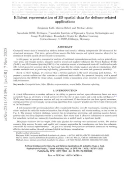 Efficient representation of 3D spatial data for defense-related applications
