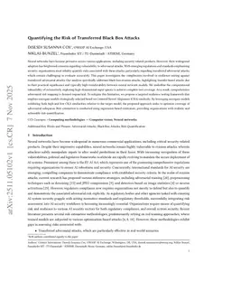 Quantifying the Risk of Transferred Black Box Attacks