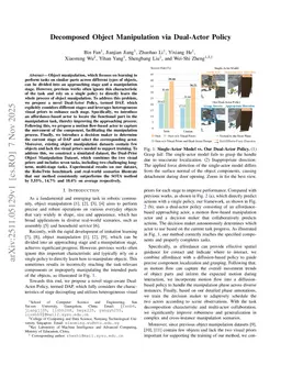 Decomposed Object Manipulation via Dual-Actor Policy