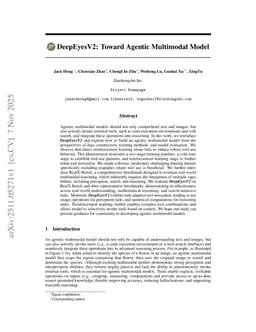 DeepEyesV2: Toward Agentic Multimodal Model
