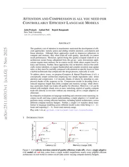Attention and Compression is all you need for Controllably Efficient Language Models