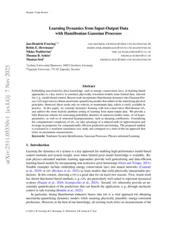Learning Dynamics from Input-Output Data with Hamiltonian Gaussian Processes