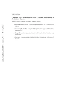 Canonical Space Representation for 4D Panoptic Segmentation of Articulated Objects