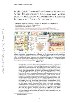 PreResQ-R1: Towards Fine-Grained Rank-and-Score Reinforcement Learning for Visual Quality Assessment via Preference-Response Disentangled Policy Optimization