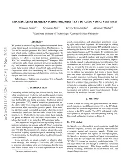 Shared Latent Representation for Joint Text-to-Audio-Visual Synthesis