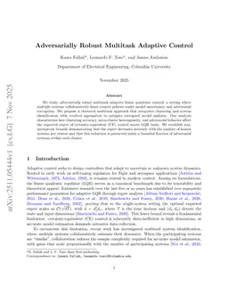 Adversarially Robust Multitask Adaptive Control