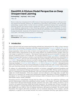 SiamMM: A Mixture Model Perspective on Deep Unsupervised Learning