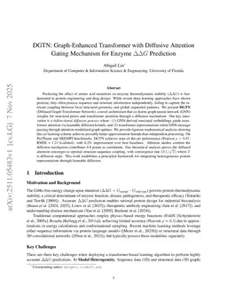 DGTN: Graph-Enhanced Transformer with Diffusive Attention Gating Mechanism for Enzyme DDG Prediction
