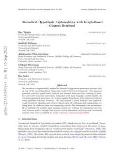 Biomedical Hypothesis Explainability with Graph-Based Context Retrieval